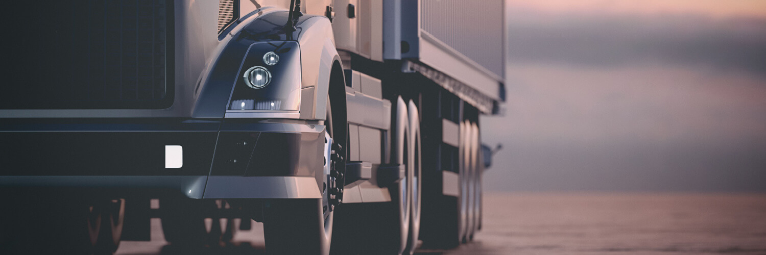 commercial truck tires on a transport truck